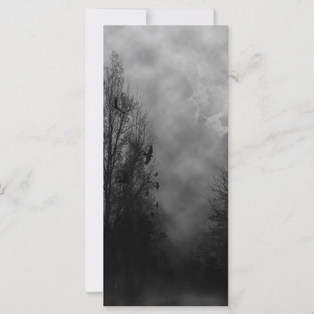 Carte Ciel d'Halloween hanté avec Ravens (Devant)