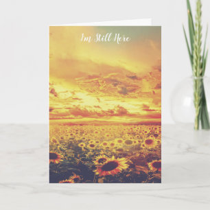 Carte Ciel d'or, tournesols et poème de confort