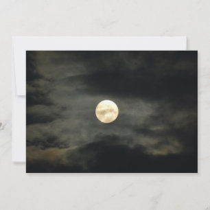 Carte Ciel nocturne - Pleine lune et nuages sombres
