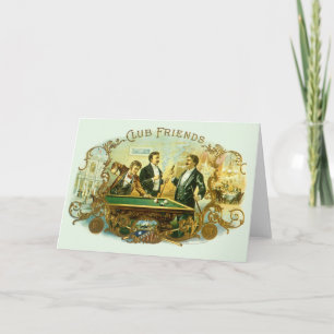 Carte Cigar vintage Étiquette Art, Club Friends Billard
