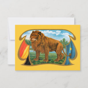 Carte Cigar vintage Étiquette Art, Lion d'Afrique à Sava