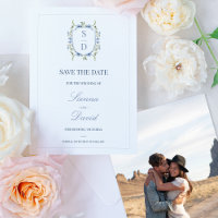 Cimier Monogramme Fleur sauvage Bleu Enregistrer L