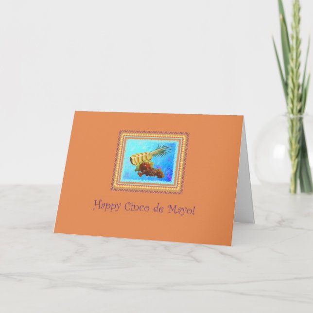 Carte Cinco de Mayo Ananas sur Tangerine (Devant)