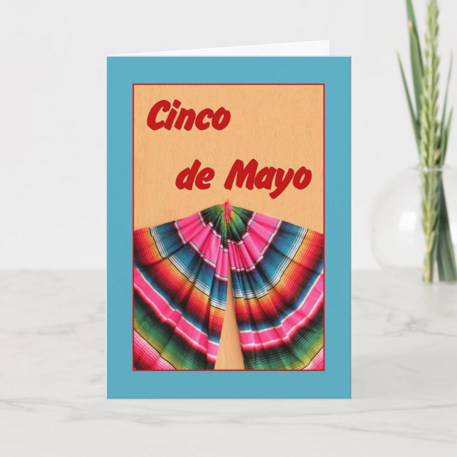 Carte Cinco de Mayo avec châle mexicain (Devant)