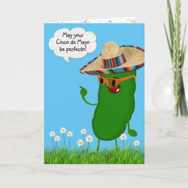 Carte Cinco de Mayo Pickle avec Sombrero (Devant)