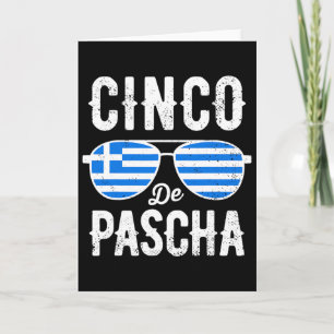 Carte Cinco De Pascha Drapeau Grèce Drôle Pâques grec Ci