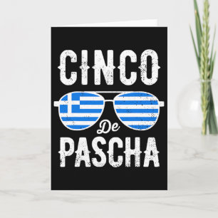 Carte Cinco De Pascha Drapeau Grèce Drôle Pâques Grec Ci