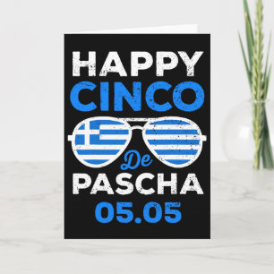 Carte Cinco De Pascha Drapeau Grèce Drôle Pâques Grec Ci