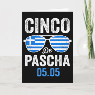 Carte Cinco De Pascha Drapeau Grèce Drôle Pâques Grec Ci