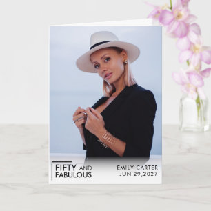 Carte Cinquante ans et Fabuleux Photo 50e Anniversaire