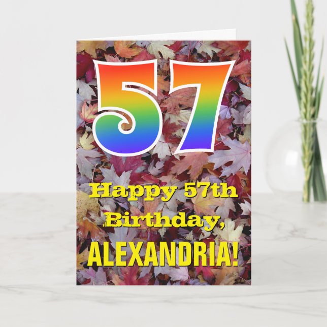 Carte cinquante-septième Anniversaire ; Feuille (Devant)