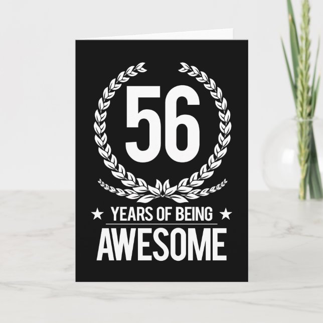 Carte cinquante-sixième Anniversaire (56 ans d'être (Devant)