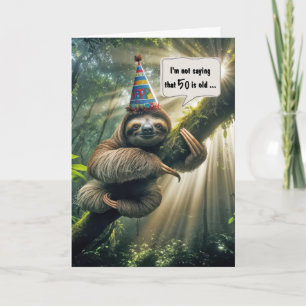 Carte Cinquantième Anniversaire Humour Paresseux