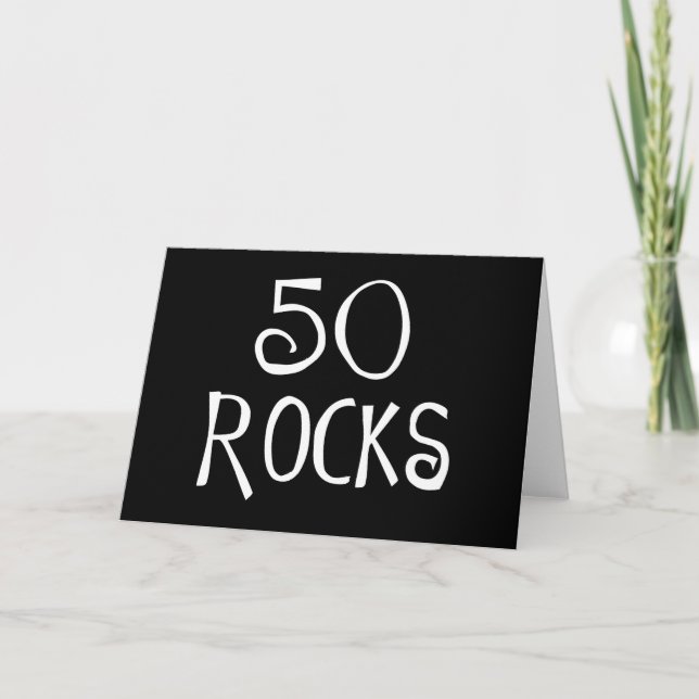 Carte cinquantième cadeaux d'anniversaire, 50 ROCHES (Devant)