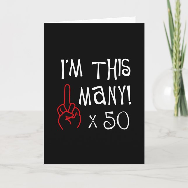 Carte cinquantième salut de doigt moyen d'anniversaire (Devant)