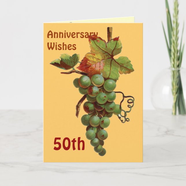 Carte cinquantième Souhaits d'anniversaire, (Devant)