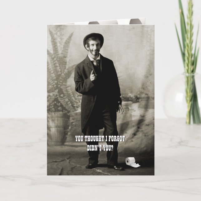 Carte Circa 1900 Funny Toilet Papier Guy Photo (Devant)