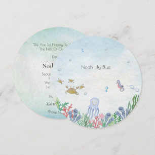 Carte (Circle) - Océan de Birth Announcement