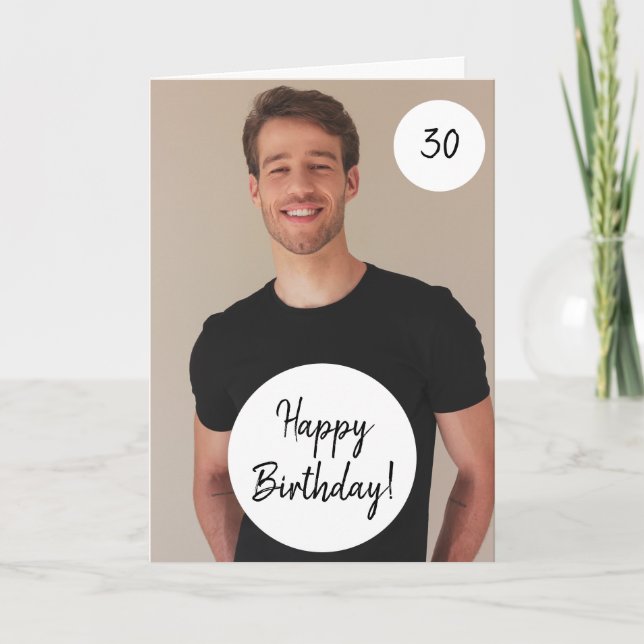 Carte Circle spécial personnalisé Photo Son 30e annivers (Devant)