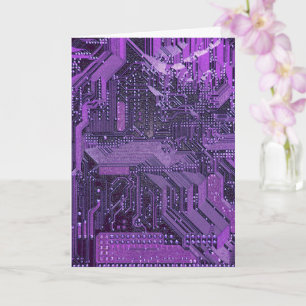 Carte Circuit imprimé cybernétique violet technologie ar