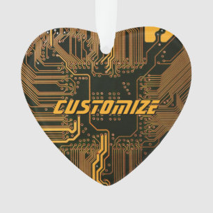 Carte circuit orange PCB personnalisée geek Out