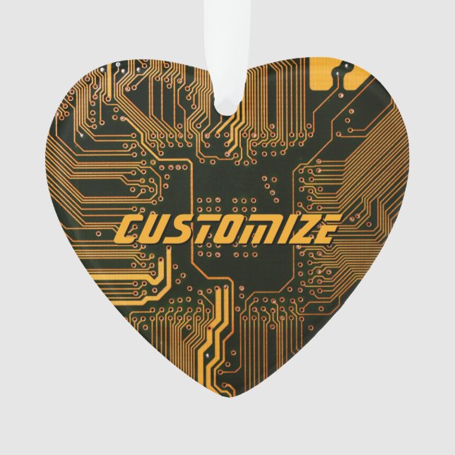 Carte circuit orange PCB personnalisée geek Out (devant)