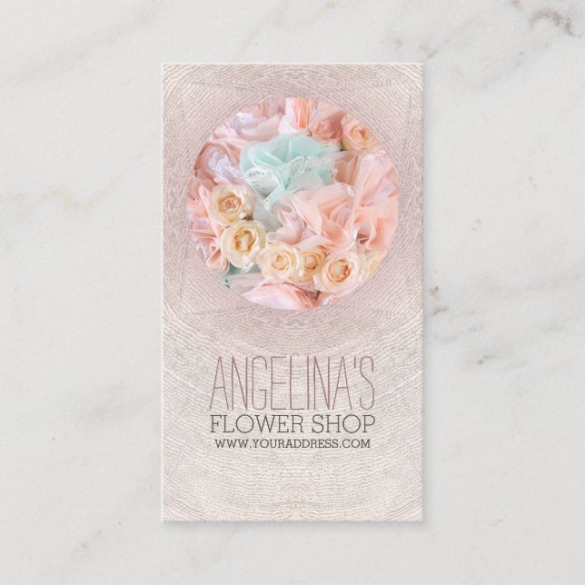 Carte circulaire vintage Florist Elegant (Devant)