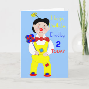 Carte Cirque Clown Kids Fun Cute Birthday Card