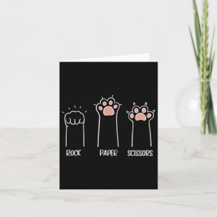 Carte Ciseaux Papier Rocher Paw Cute Chat Animal Jeu