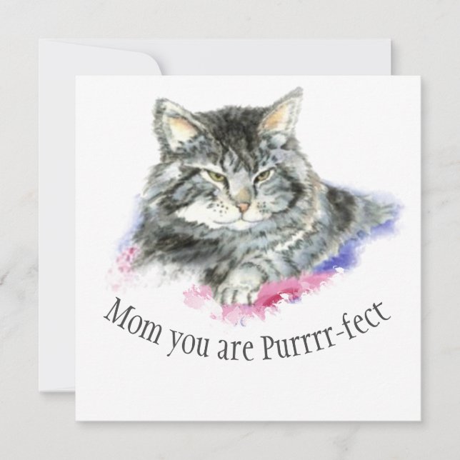 Carte Citation amusante pour ce chat parfait Mère mignon (Devant)