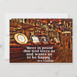 Carte Citation célèbre de Ben Franklin sur la bière