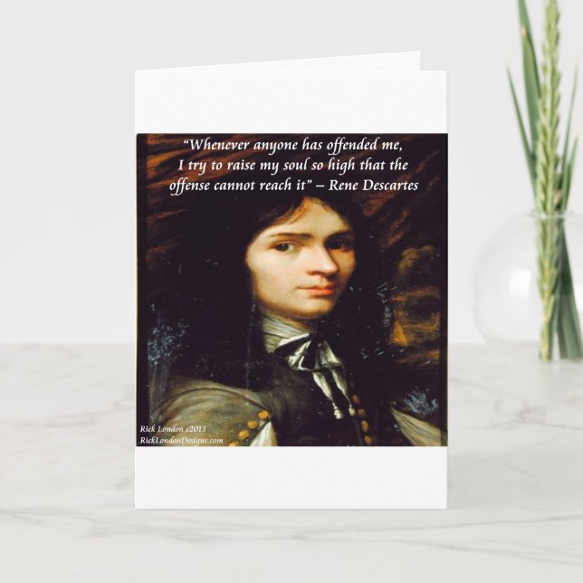 Carte Citation célèbre de Descartes "Lever mon âme" (Devant)