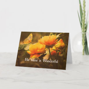 Carte Citation chrétienne inspirante : Son nom est