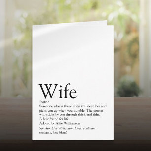 Carte Citation d'amour de définition de femme personnali