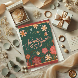 Carte Citation d'amour élégante florale toujours et pour