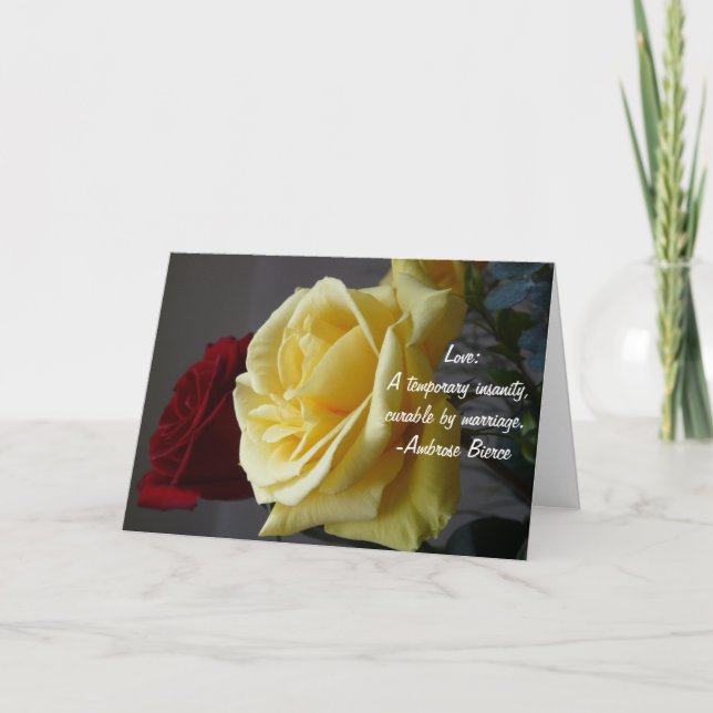 Carte Citation d'amour : Joyeux anniversaire+Rose jaune (Devant)