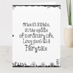 Carte Citation d'amour vintage Fairytale