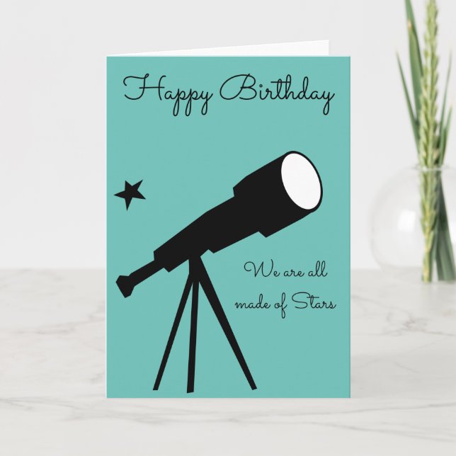 Carte Citation d'anniversaire du télescope Stars (Devant)