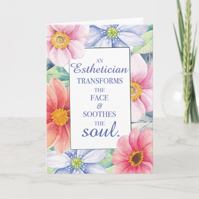 Carte Citation d'art Word Esthétique avec grande aquarel (Devant)