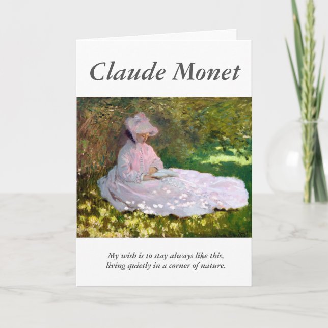 Carte Citation d'artiste de Claude Monet Reading Woman S (Devant)