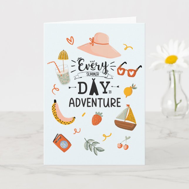 Carte Citation d'aventure estivale Colorée (Petite plante)