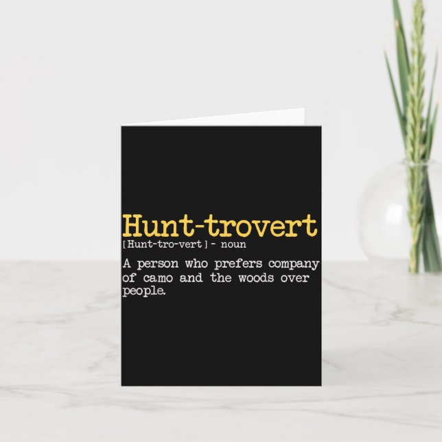Carte Citation de chasse drôle pour chasseurs hommes Hun (Devant)