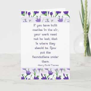 Carte Citation de Henry David Thoreau - Fleurs de Crocus