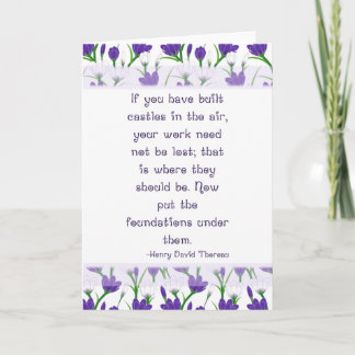 Carte Citation de Henry David Thoreau - Fleurs de Crocus