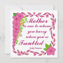 Carte Citation de la fête des mères par Emily Dickinson 