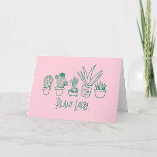 Carte Citation de la mignonne Plante Lady Funny Cactus e