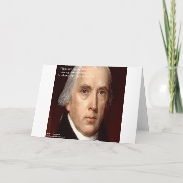 Carte Citation de la sagesse de James Madison sur le "po (Devant)