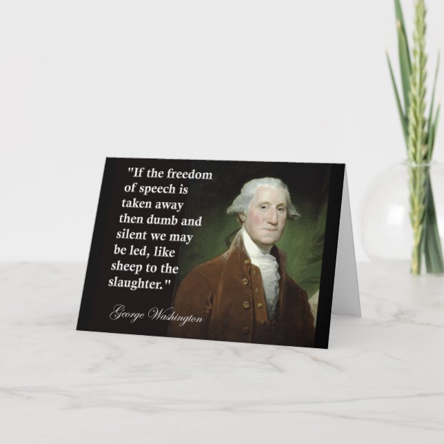 Carte Citation de liberté de parole de George Washington (Devant)