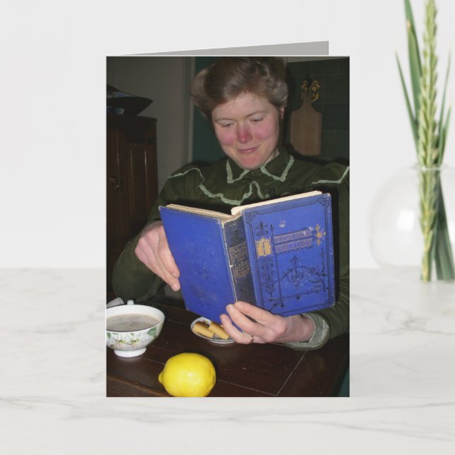 Carte : citation de livre victorienne à l'intérieu (Devant)