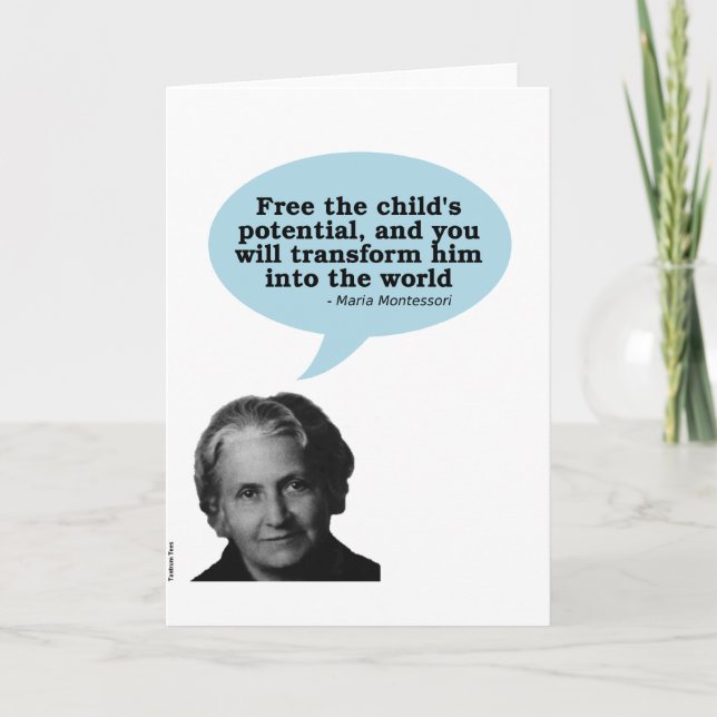 Carte citation de montessori de Maria (Devant)